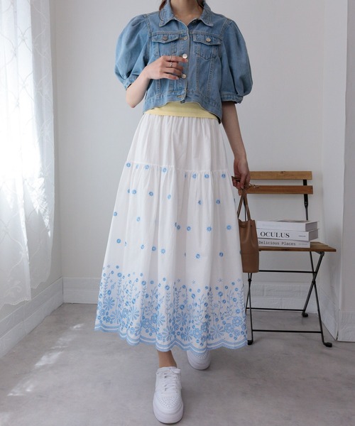 残りわずか Reserved 花の刺繍が施された ロングスカート 楽天市場】**残りわずか/いち期いち会**返品交換送料無料