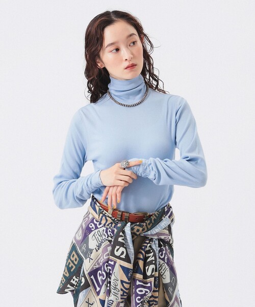 BEAMS BOY（ビームスボーイ）の「【2/5再値下げ】リブタートル ロングスリーブ カットソー（Tシャツ/カットソー・レディース・ブルー系その他/ピンク/ホワイト系その他7/チャコールグレー・ONE SIZE）」の3枚目の写真