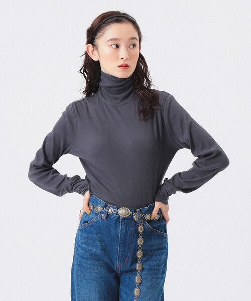 BEAMS BOY（ビームスボーイ）の「【2/5再値下げ】リブタートル ロングスリーブ カットソー（Tシャツ/カットソー・レディース・ブルー系その他/ピンク/ホワイト系その他7/チャコールグレー・ONE SIZE）」の16枚目の写真