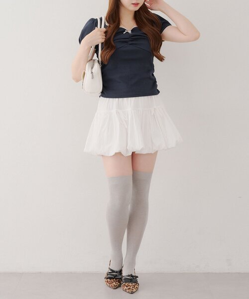 Another Branch olive des olive（アナザーブランチオリーブデオリーブ）の「【＠may_81oセレクト】テレコドロストギャザーT（Tシャツ/カットソー・レディース・ブラウン系その他/レッド/ベージュ系その他/ネイビー/オートミール/ドット・FREE）」の8枚目の写真