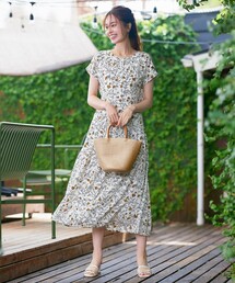324 プランテーション Plantation 花柄 フラワー シャツワンピース 324 プランテーション Plantation 花柄 フラワー シャツ