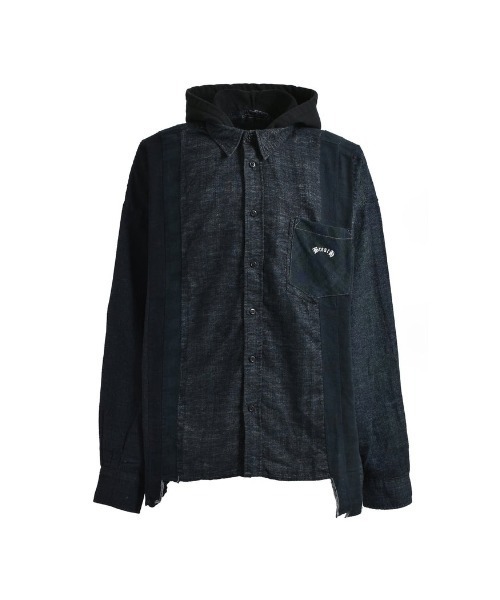 大人気♪【ニードルズ×ブレス】7 CUTS WIDE SHIRT W/HOOD Needles 7 CUTS WIDE SHIRT W/HOOD / BLK（シャツ/ブラウス