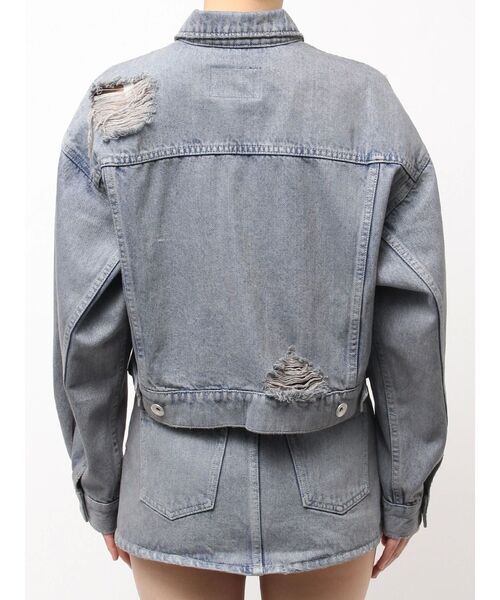 GYDA（ジェイダ）の「ZIP POCKETダメージショートデニムGジャン（デニムジャケット・レディース・ピンク/ブラック/ライトブルー・FREE）」の11枚目の写真