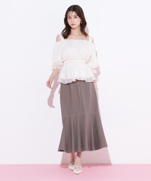 JILL by JILL STUART(ジルバイジルスチュアート)の「◇楊柳オフショルパフブラウス(シャツ/ブラウス・レディース・ホワイト/グリーン/ボルドー・FREE)」の18枚目の写真