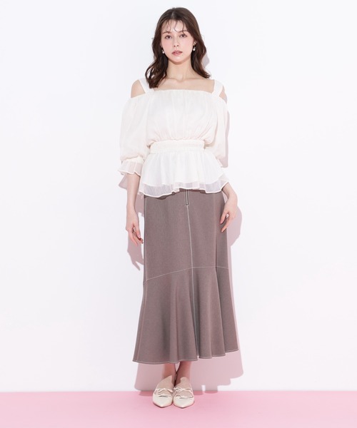 JILL by JILL STUART(ジルバイジルスチュアート)の「◇楊柳オフショルパフブラウス(シャツ/ブラウス・レディース・ホワイト/グリーン/ボルドー・FREE)」の19枚目の写真