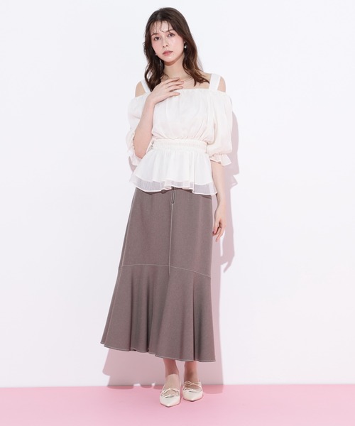 JILL by JILL STUART(ジルバイジルスチュアート)の「◇楊柳オフショルパフブラウス(シャツ/ブラウス・レディース・ホワイト/グリーン/ボルドー・FREE)」の20枚目の写真