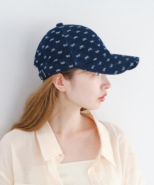 Kastane（カスタネ）の「デニムモノグラムキャップ（キャップ・レディース・サックスブルー/インディゴブルー/ネイビー・FREE）」の2枚目の写真