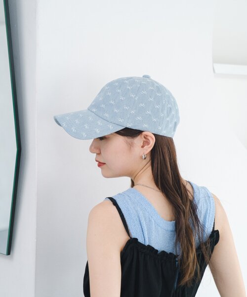 Kastane（カスタネ）の「デニムモノグラムキャップ（キャップ・レディース・サックスブルー/インディゴブルー/ネイビー・FREE）」の7枚目の写真