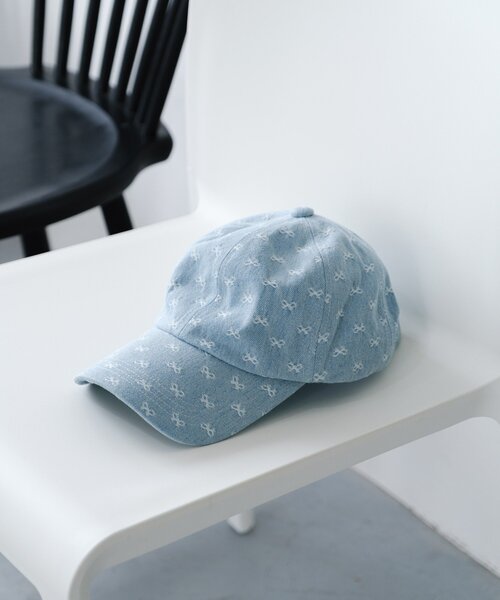 Kastane（カスタネ）の「デニムモノグラムキャップ（キャップ・レディース・サックスブルー/インディゴブルー/ネイビー・FREE）」の9枚目の写真