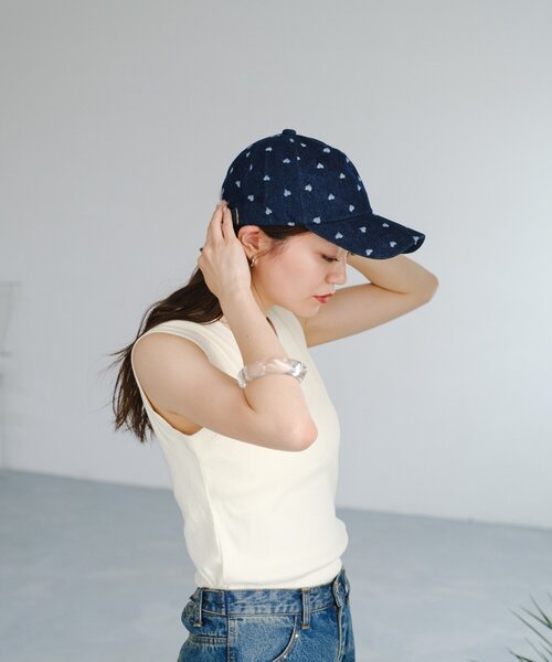 Kastane（カスタネ）の「デニムモノグラムキャップ（キャップ・レディース・サックスブルー/インディゴブルー/ネイビー・FREE）」の16枚目の写真