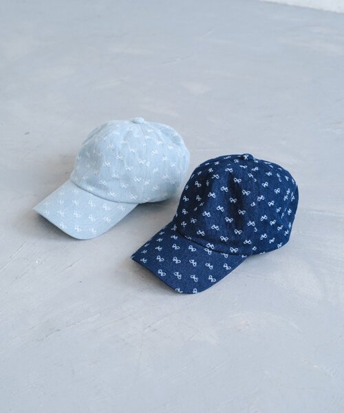 Kastane（カスタネ）の「デニムモノグラムキャップ（キャップ・レディース・サックスブルー/インディゴブルー/ネイビー・FREE）」の17枚目の写真