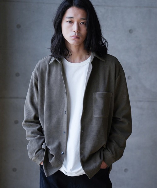 RATTLE TRAP(ラトルトラップ)の「ハニカムジャガードオーバーシャツ(シャツ/ブラウス・メンズ・オフホワイト/カーキ/ブラック・M/L)」の1枚目の写真