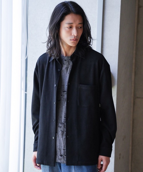 RATTLE TRAP(ラトルトラップ)の「ハニカムジャガードオーバーシャツ(シャツ/ブラウス・メンズ・オフホワイト/カーキ/ブラック・M/L)」の3枚目の写真