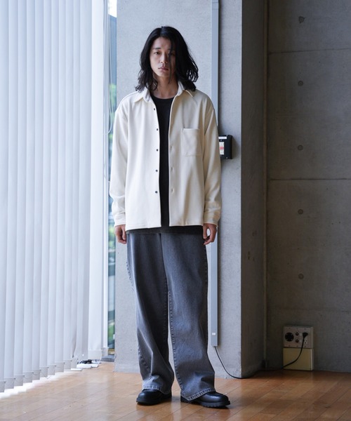 RATTLE TRAP(ラトルトラップ)の「ハニカムジャガードオーバーシャツ(シャツ/ブラウス・メンズ・オフホワイト/カーキ/ブラック・M/L)」の7枚目の写真