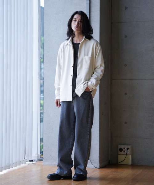 RATTLE TRAP(ラトルトラップ)の「ハニカムジャガードオーバーシャツ(シャツ/ブラウス・メンズ・オフホワイト/カーキ/ブラック・M/L)」の4枚目の写真