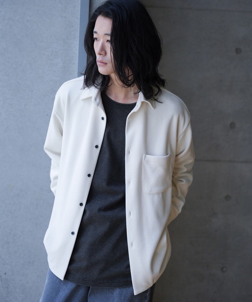 セール】ハニカムジャガードオーバーシャツ（シャツ/ブラウス