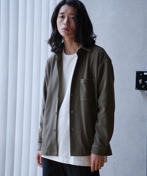 RATTLE TRAP(ラトルトラップ)の「ハニカムジャガードオーバーシャツ(シャツ/ブラウス・メンズ・オフホワイト/カーキ/ブラック・M/L)」の20枚目の写真