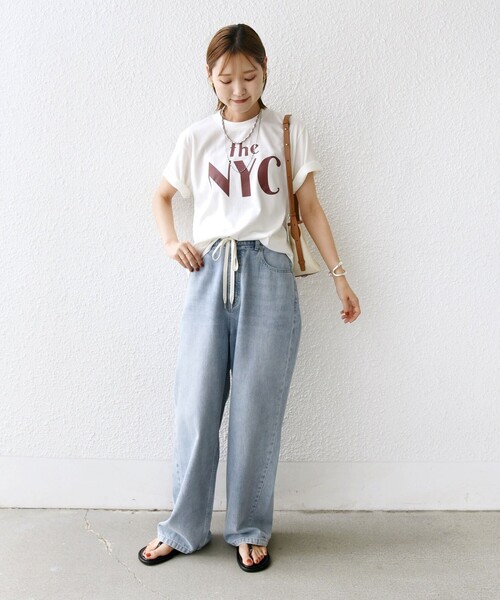 tシャツ 「WEB限定」コットン 天竺 ロゴ プリント TEE レディース WEB限定】コットン 天竺 ロゴ プリント TEE（Tシャツ/カットソー