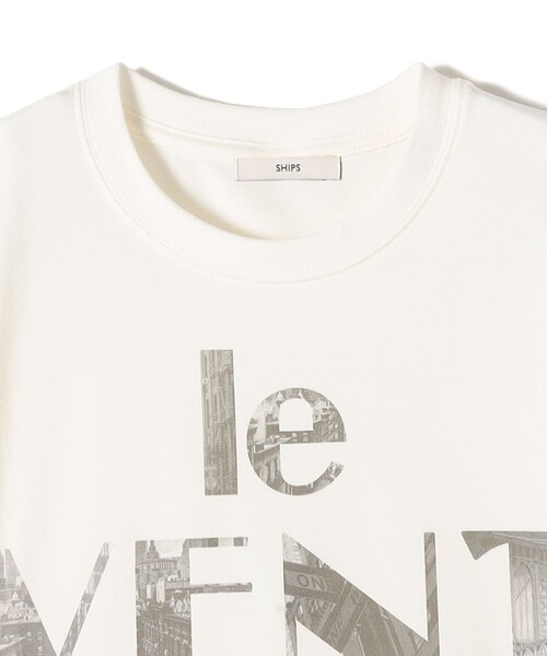 SHIPS(シップス)の「【WEB限定】コットン 天竺 ロゴ プリント TEE(Tシャツ/カットソー・レディース・ブラック/ホワイト/ライトホワイト/ダークグレー・ONE SIZE)」の16枚目の写真