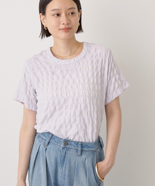 AMERICAN HOLIC(アメリカンホリック)の「ポコポコ半袖プルオーバー(Tシャツ/カットソー・レディース・アイボリー/ブラック/グレー/ラベンダー/ネイビー・L/M)」の5枚目の写真