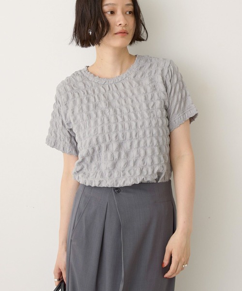 AMERICAN HOLIC(アメリカンホリック)の「ポコポコ半袖プルオーバー(Tシャツ/カットソー・レディース・アイボリー/ブラック/グレー/ラベンダー/ネイビー・L/M)」の3枚目の写真