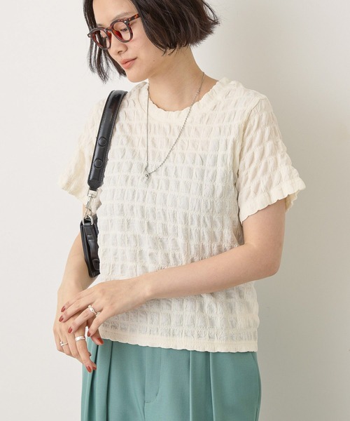 AMERICAN HOLIC(アメリカンホリック)の「ポコポコ半袖プルオーバー(Tシャツ/カットソー・レディース・アイボリー/ブラック/グレー/ラベンダー/ネイビー・L/M)」の12枚目の写真