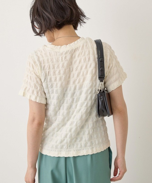 AMERICAN HOLIC(アメリカンホリック)の「ポコポコ半袖プルオーバー(Tシャツ/カットソー・レディース・アイボリー/ブラック/グレー/ラベンダー/ネイビー・L/M)」の13枚目の写真