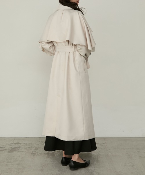 Cherir Mignon（シェリルミニョン）の「【Cherir Mignon】- Silhouette Couture -マルチウェイフリルヨークロングトレンチコート（トレンチコート・レディース・アイボリー/ブラック/ベージュ・S/M）」の18枚目の写真