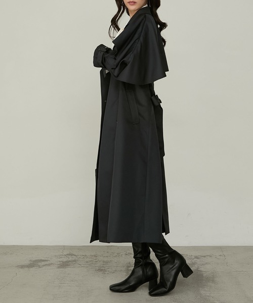 Cherir Mignon（シェリルミニョン）の「【Cherir Mignon】- Silhouette Couture -マルチウェイフリルヨークロングトレンチコート（トレンチコート・レディース・アイボリー/ブラック/ベージュ・S/M）」の22枚目の写真