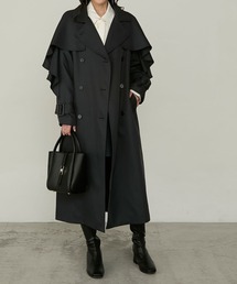BONLECILL（ボンルシール）の「【Cherir Mignon】- Silhouette Couture -マルチウェイフリルヨークロングトレンチコート（トレンチコート）」