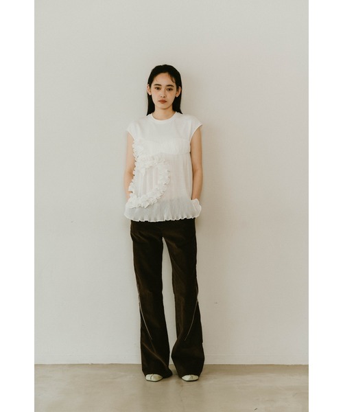 tシャツ Knuth Marf heart motif tulle tops レディース Knuth Marf heart motif tulle tops（Tシャツ/カットソー
