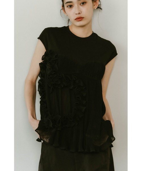 tシャツ Knuth Marf heart motif tulle tops レディース Knuth Marf heart motif tulle tops（Tシャツ/カットソー