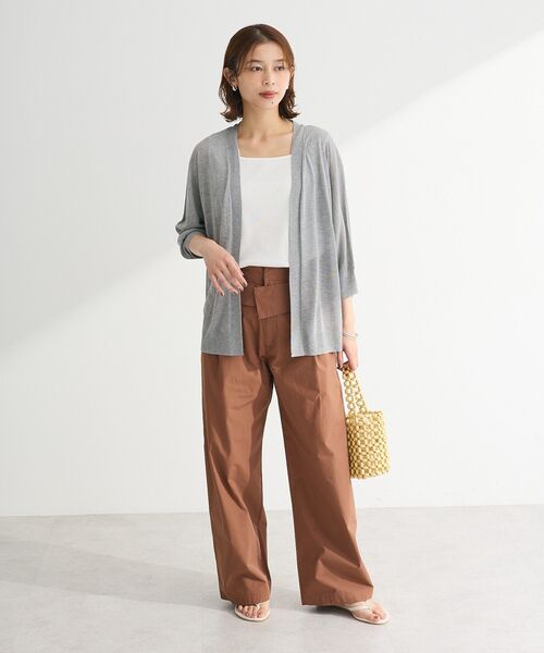 Green　Parks（グリーンパークス）の「マルチストラップテレコタンク（タンクトップ・レディース・オフホワイト/ブラック/ブラウン・FREE）」の5枚目の写真