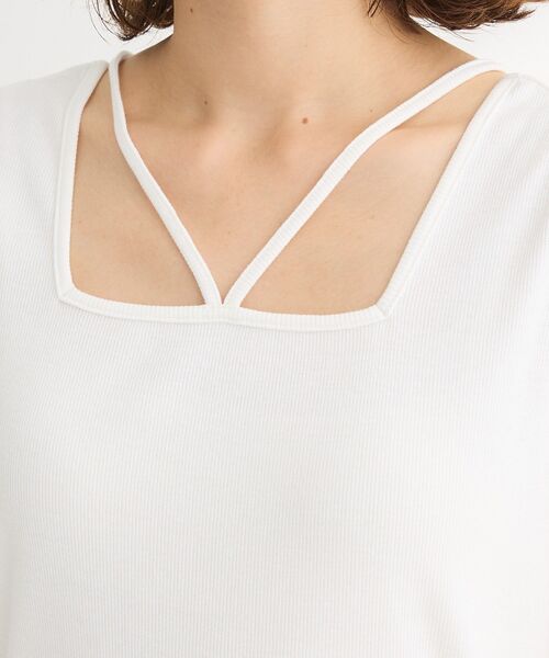 Green　Parks（グリーンパークス）の「マルチストラップテレコタンク（タンクトップ・レディース・オフホワイト/ブラック/ブラウン・FREE）」の11枚目の写真