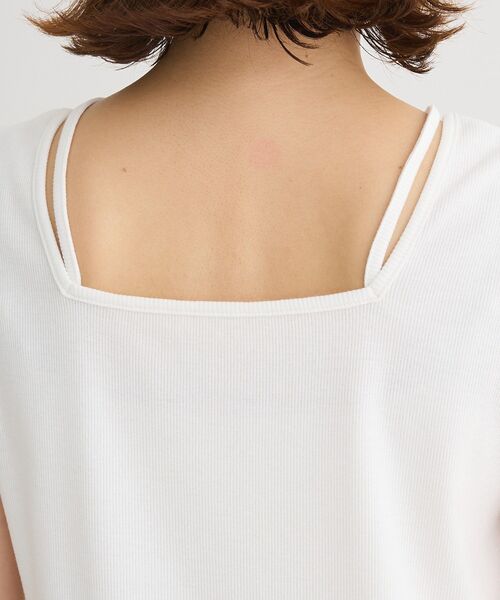 Green　Parks（グリーンパークス）の「マルチストラップテレコタンク（タンクトップ・レディース・オフホワイト/ブラック/ブラウン・FREE）」の13枚目の写真