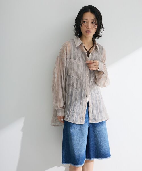 Green　Parks（グリーンパークス）の「マルチストラップテレコタンク（タンクトップ・レディース・オフホワイト/ブラック/ブラウン・FREE）」の15枚目の写真