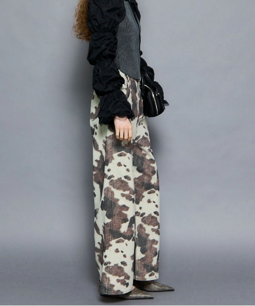 掲載5日迄メゾンスペシャルCOW Printedスカート36 MAISON SPECIAL スカート COW Printed Maxi Skirt/COWプリント