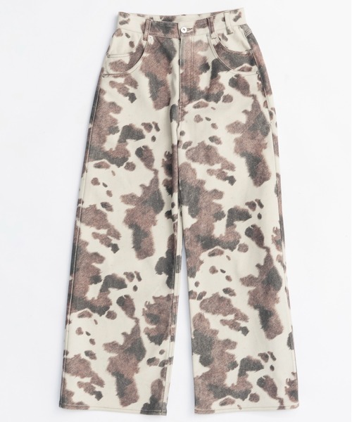 25AW PRE-ORDER】Vegan Leather Cow Printed Pants/ヴィーガン