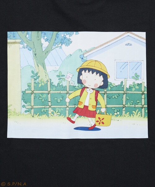 Lサイズ　ちびまる子ちゃん　Tシャツ　ちびまる子ちゃんマーケット　バックプリント Lサイズ ちびまる子ちゃん Tシャツ ちびまる子ちゃんマーケット