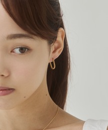【 金属アレルギー対応 】ボールモチーフ オーバルフープピアス サージカルステンレス(両耳用)