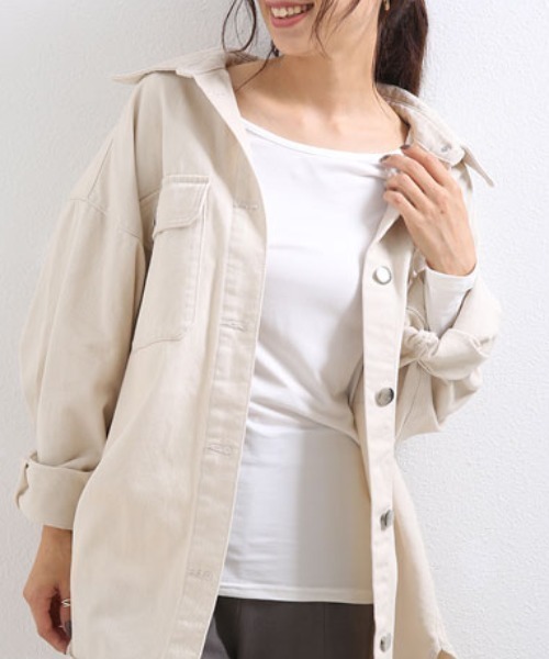CLOTHY（クロシィ）の「【薄手なのにしっかり保温！裏微起毛インナー】プラズマヒート２WAYネックインナー(Vネック・クルーネック)（インナーウェア/肌着・レディース・ブラック/ピンクベージュ/オフホワイト/チャコールグレー/グレー/ネイビー/ベージュ・MEDIUM/X-LARGE）」の2枚目の写真