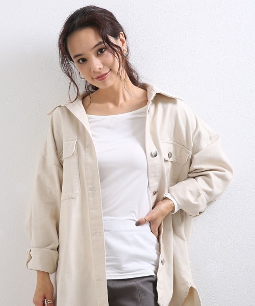 CLOTHY（クロシィ）の「【薄手なのにしっかり保温！裏微起毛インナー】プラズマヒート２WAYネックインナー(Vネック・クルーネック)（インナーウェア/肌着・レディース・ブラック/ピンクベージュ/オフホワイト/チャコールグレー/グレー/ネイビー/ベージュ・MEDIUM/X-LARGE）」の15枚目の写真