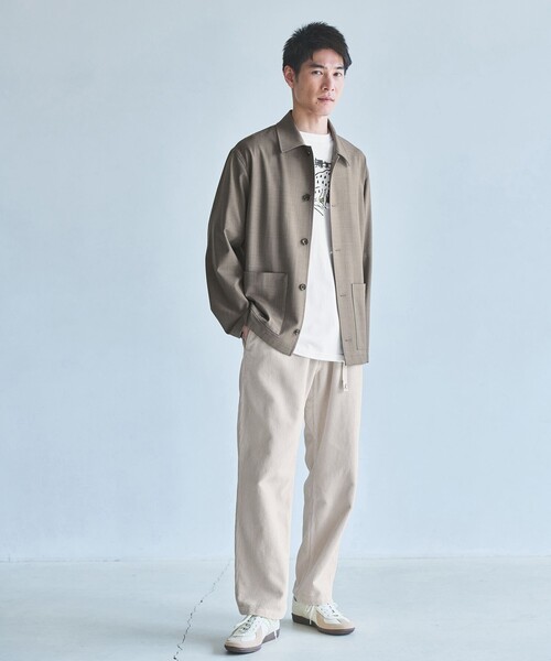 Green Label Relaxing セットアップスーツ グレージュ手洗可⑩ ユナイテッドアローズ グリーンレーベル リラクシングのスーツ