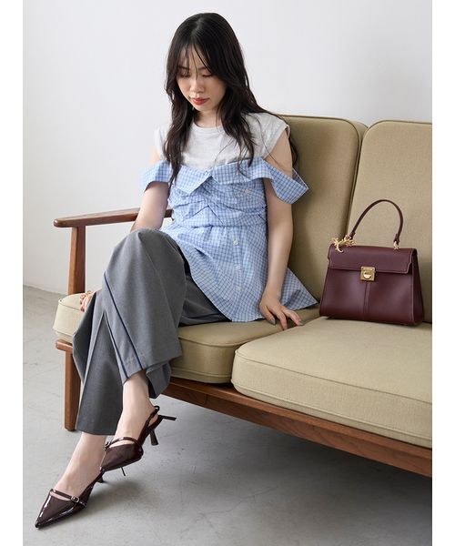 LILY BROWN（リリーブラウン）の「ハートチャームサイドラインパンツ（その他パンツ・レディース・グレー/ブラウン/ネイビー・0/1）」の4枚目の写真