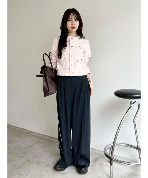 LILY BROWN（リリーブラウン）の「ハートチャームサイドラインパンツ（その他パンツ・レディース・グレー/ブラウン/ネイビー・0/1）」の5枚目の写真