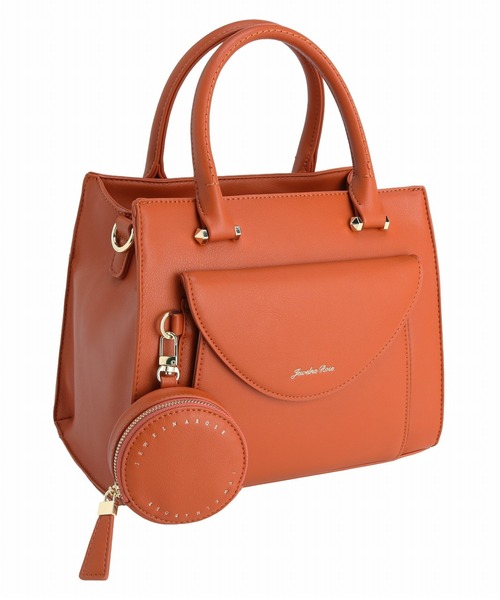 Jewelna Rose（ジュエルナローズ）の「【ポーチ付き】 ヴィクシー ハンドバッグ 16232（ハンドバッグ・レディース・グリーン/グレイッシュベージュ/オレンジ・FREE）」の22枚目の写真