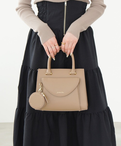 Jewelna Rose（ジュエルナローズ）の「【ポーチ付き】 ヴィクシー ハンドバッグ 16232（ハンドバッグ・レディース・グリーン/グレイッシュベージュ/オレンジ・FREE）」の7枚目の写真