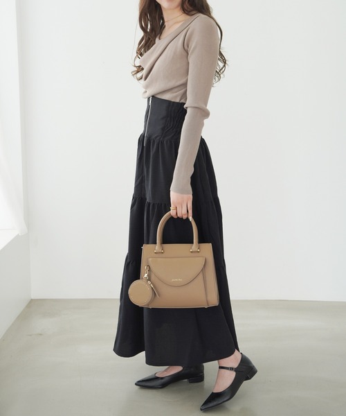 Jewelna Rose（ジュエルナローズ）の「【ポーチ付き】 ヴィクシー ハンドバッグ 16232（ハンドバッグ・レディース・グリーン/グレイッシュベージュ/オレンジ・FREE）」の9枚目の写真