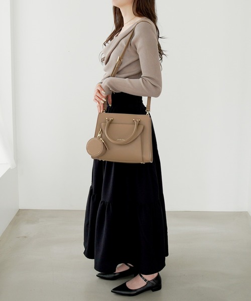 Jewelna Rose（ジュエルナローズ）の「【ポーチ付き】 ヴィクシー ハンドバッグ 16232（ハンドバッグ・レディース・グリーン/グレイッシュベージュ/オレンジ・FREE）」の11枚目の写真