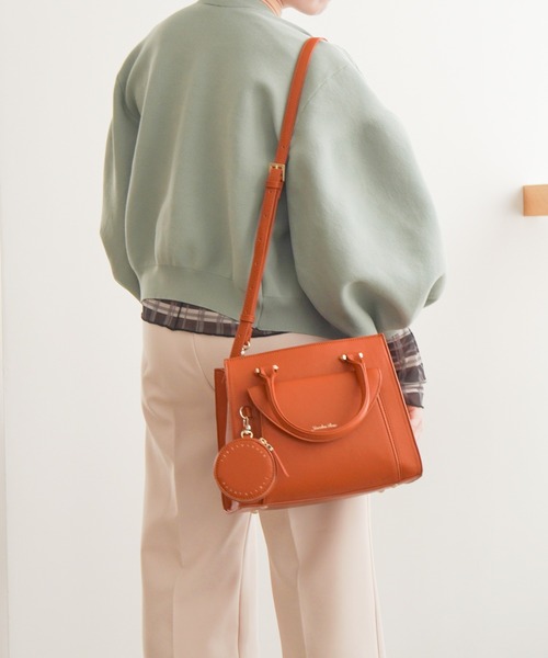 Jewelna Rose（ジュエルナローズ）の「【ポーチ付き】 ヴィクシー ハンドバッグ 16232（ハンドバッグ・レディース・グリーン/グレイッシュベージュ/オレンジ・FREE）」の16枚目の写真